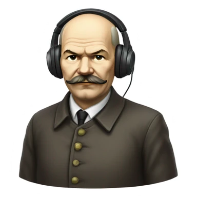Vladimir Lenin with a gaming headset on sticker