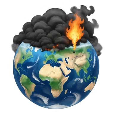 Pollution on earth and earth surface should seen more polluted  the view should be from outer space and black smoke in there  sticker