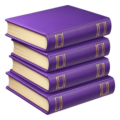 stack of books, top one purple sticker
