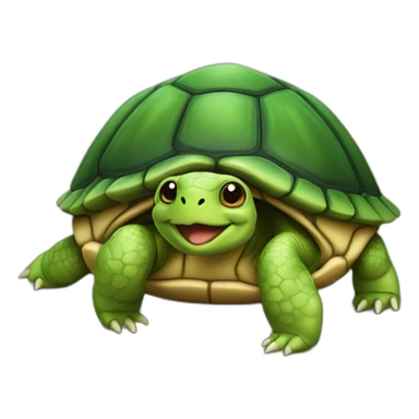 une tortue sur le dos d'un chat sticker