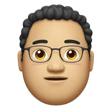 Asian, overweight, young man, black curly hair. sticker