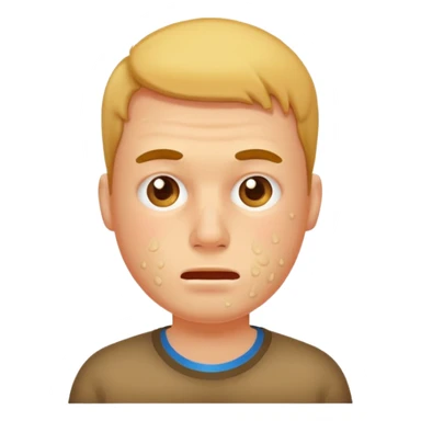 man with lots of acne face sticker