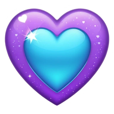 glitter purple and cian heart sticker