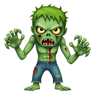 angry zombie with green skin sticker