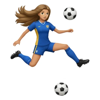 Long Haired Football Players, Female player, full body kick ball sticker