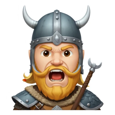 un vichingo con l'elmetto che urla  sticker