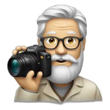 old photographer, beard, camera, taking photos sticker