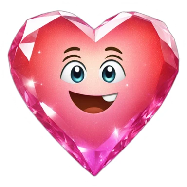 Coeur sur diamant sticker