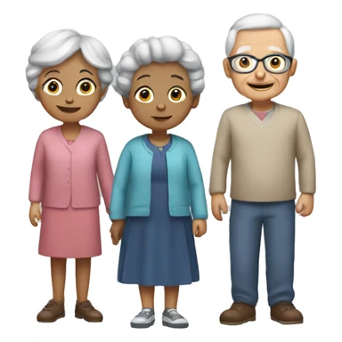 Grandma with a boy and girl sticker