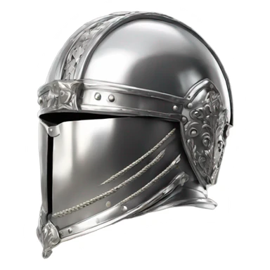 ornate french steel armet helmet chrome sticker