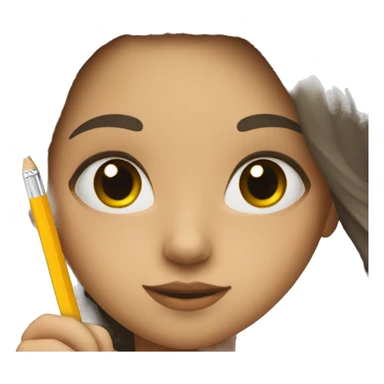 girl with the pencil sticker