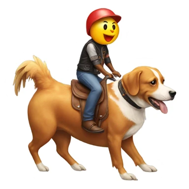 Chicken riding a dog  sticker