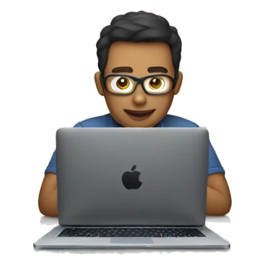 developer typing on macbook sticker