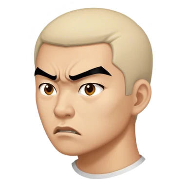 Angry Asian man side view sticker