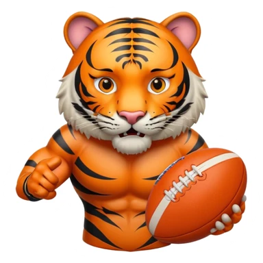 A tiger playing rugby sticker
