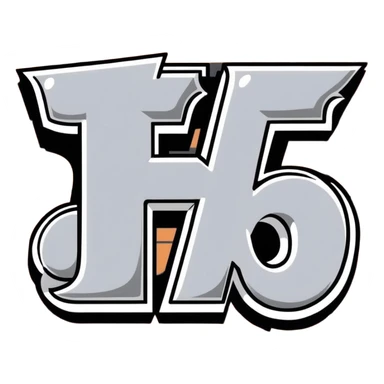 graffiti style connected BLK letters with silver outline, urban street art sticker