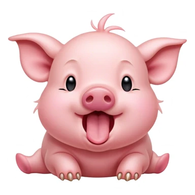 Cinematic Cute Yawning Piglet Portrait Emoji, Head tilted slightly with a dramatic, wide-open yawn, showcasing a soft, delicate rosy-pink hide with tiny droopy ears, round beady eyes barely open in drowsy contentment, Simplified yet irresistibly adorable features, highly detailed, glowing with a soft, cozy glow, high shine, relaxed yet expressive, stylized with a touch of playful whimsy, bright and endearing, soft glowing outline, capturing the essence of a sleepy yet affectionate piglet, so drowsy it feels like it could stretch out of the screen and curl up for a nap! sticker