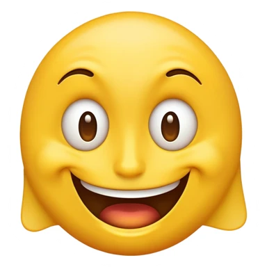 Regular yellow emoji with a warped face sticker