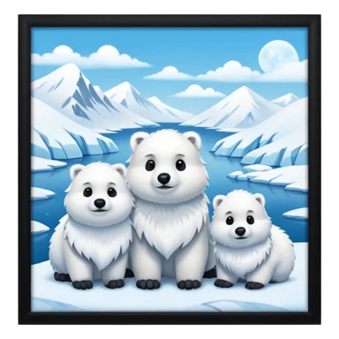 white winter & artic animals sticker