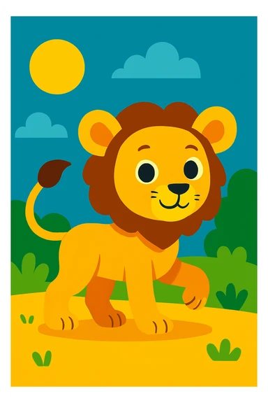 Lion cub sticker
