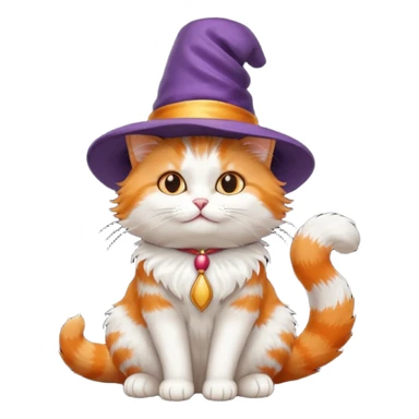 cat wearing a magician hat, sitting pose sticker