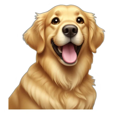 Golden retriever with big smile sticker