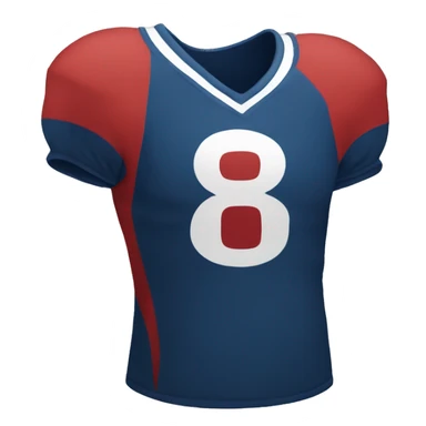 A Football shirt with half Red and other half dark blue color.  sticker