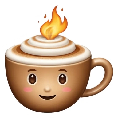 Genera un emoji di un cappuccino senza sorriso con un solo manico senza fiamma sopra sticker