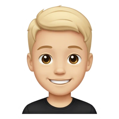 smiling boy in black shirt sticker