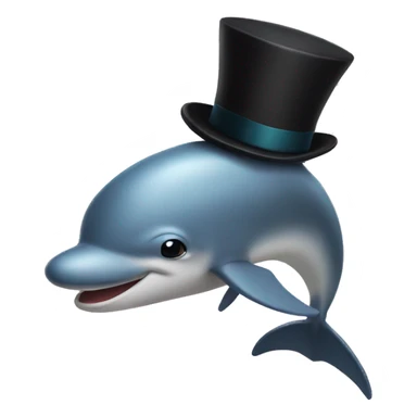 delfin with a top hat sticker