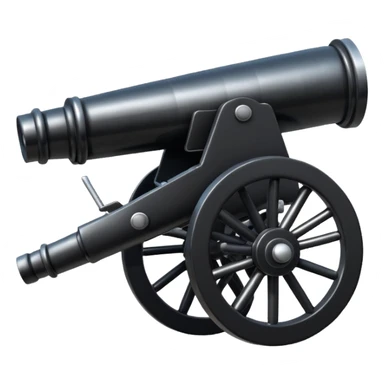 A black shiny cannon sticker
