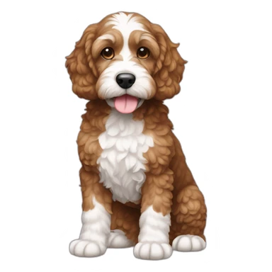Reddish light brown cockapoo with white patch on chin full body sticker