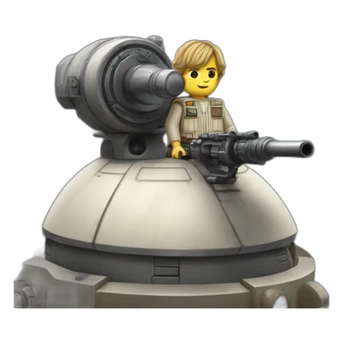 luke skywalker on turret gun sticker