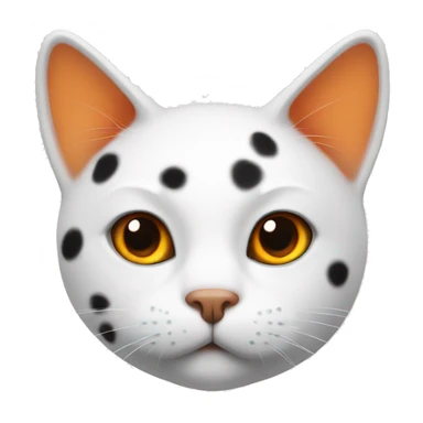 White cat with black and orange spots on the head sticker