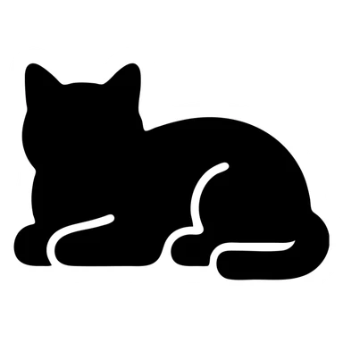 a solid style cat lying down sticker