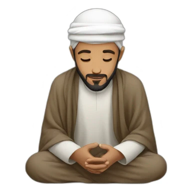 Muslim man Placing his hope in Allah. sticker