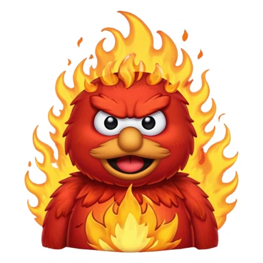 Elmo angry surrounded by fire sticker