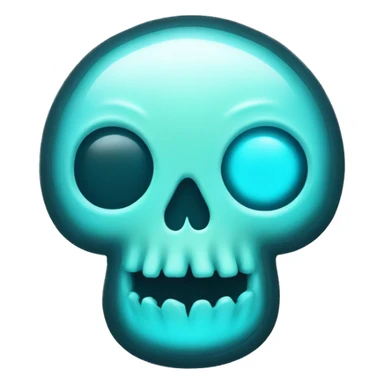 Ghost cyan glowing skull mushroom sticker
