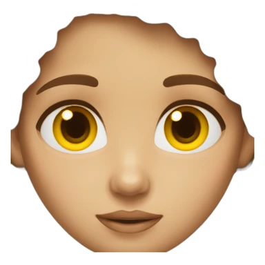 Girl with brown hair brown eyes and yellow skin sticker