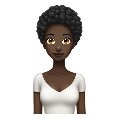 Darkskin girl with lashes and 4C hair sticker