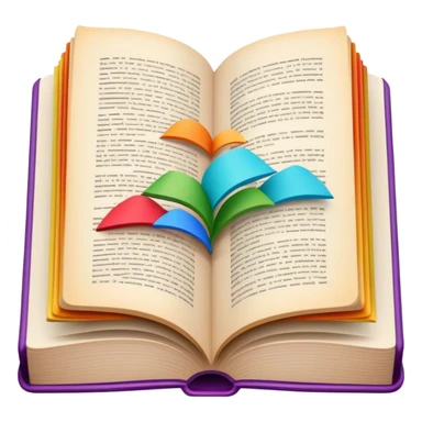 Open book with colorful pages sticker