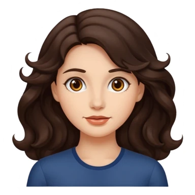 dalgalı saçlı esmer kadın sticker