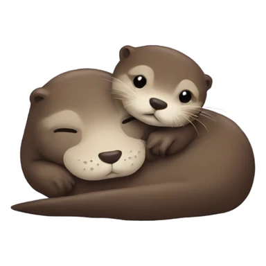 Otter cuddling with another otter sticker