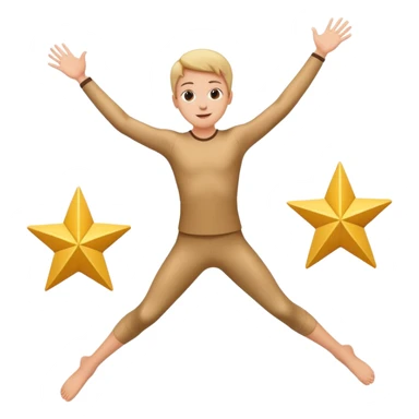 make a person jumping in a star position with their limbs straightened  sticker