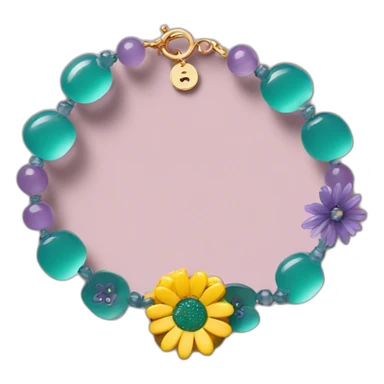 Bracelet with flower in the middle covered in resin sticker