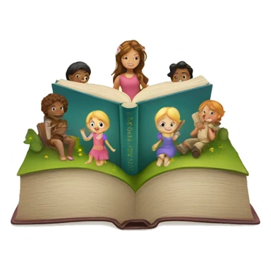 a book with children's fairy tales sticker