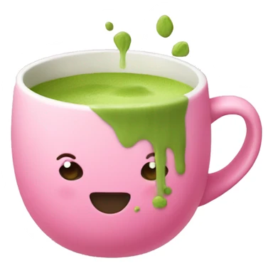 Matcha in a pink mug sticker