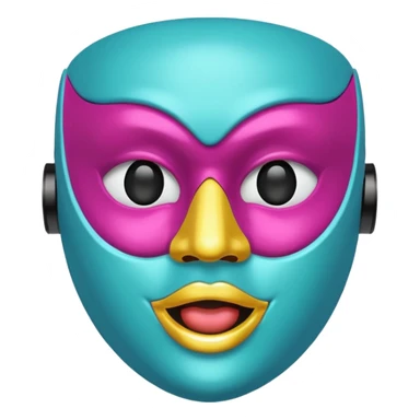 Please generate a multicolored mask with speaker as mouth. sticker