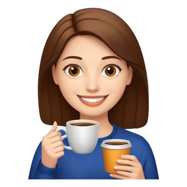 woman, hold a cup of coffee sticker