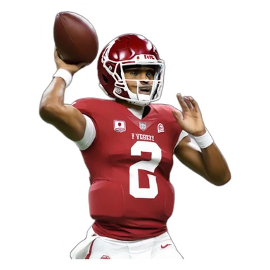 Jalen Hurts throwing touchdown sticker